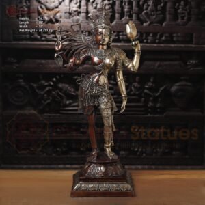 Brass Ardhanarishvara Idol, The Divine Union, Chola Finish, 38"