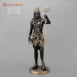 Brass Shiva Standing Fine, Royal Black Finish 25”
