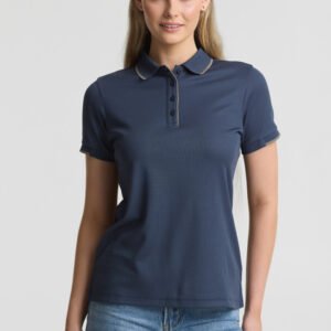 P313LS_Talent_StormBlue_Taupe_01_kpqn2Z7 Womens Focus Short Sleeve Polo