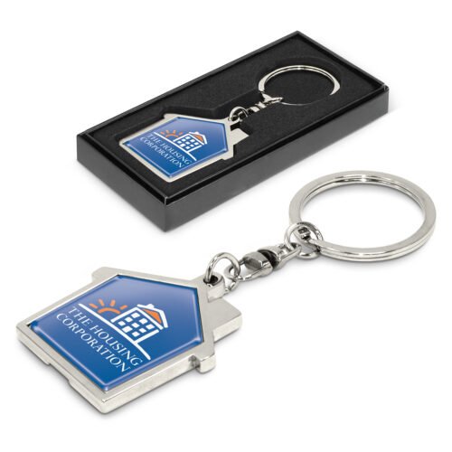100322_1 House Metal Key Ring