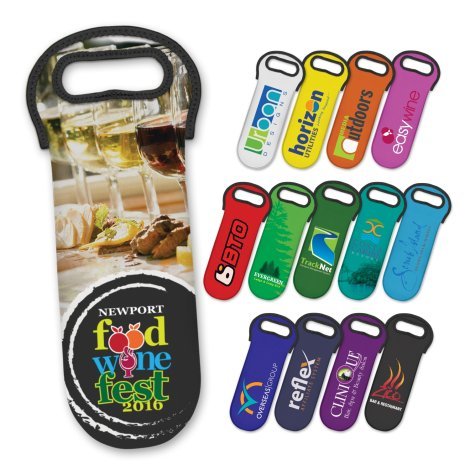 110498-0 Neoprene Wine Cooler Bag - Full Colour