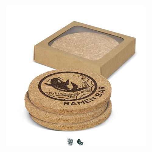 113033_1 Oakridge Cork Coaster Round - Set of 4