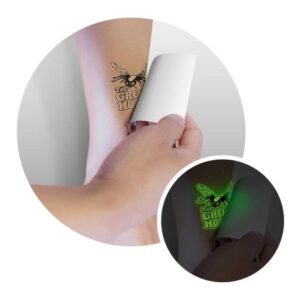 113185-1 Temporary Tattoo Glow in the Dark - 51mm x 51mm