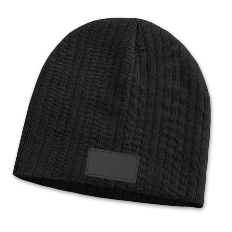 115656-4 Nebraska Cable Knit Beanie with Patch