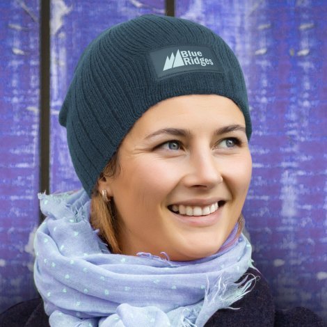 115656-7 Nebraska Cable Knit Beanie with Patch