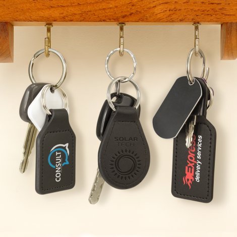 116758-3 Prince Leather Key Ring - Square