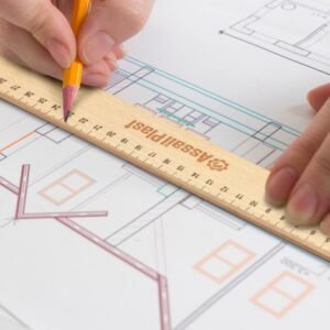 117337-3 Wooden 30cm Ruler