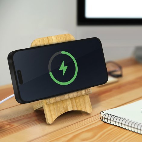 118495-4 Bamboo Wireless Charging Stand