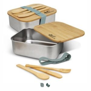 120046-0 Stainless Steel Lunch Box with Cutlery