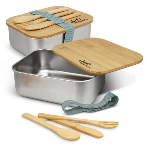 120046-1 Stainless Steel Lunch Box with Cutlery