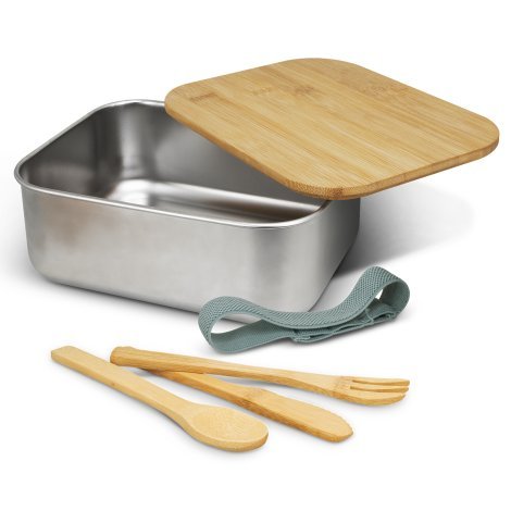 120046-3 Stainless Steel Lunch Box with Cutlery
