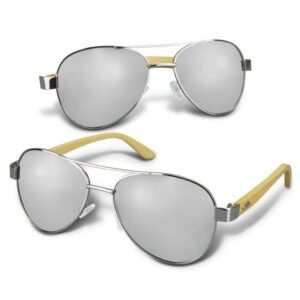 120338-0 Aviator Mirror Lens Sunglasses - Bamboo