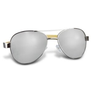 120338-2 Aviator Mirror Lens Sunglasses - Bamboo