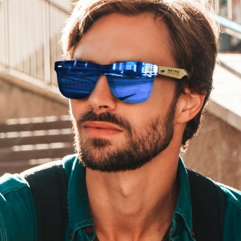 120343-4 Ryder Mirror Lens Sunglasses - Bamboo