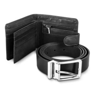 121124-1 Pierre Cardin Leather Wallet and Belt Gift Set