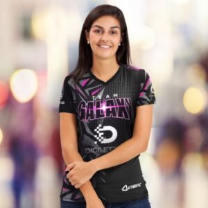 121177-3 Custom Womens Sports V-Neck T- Shirt