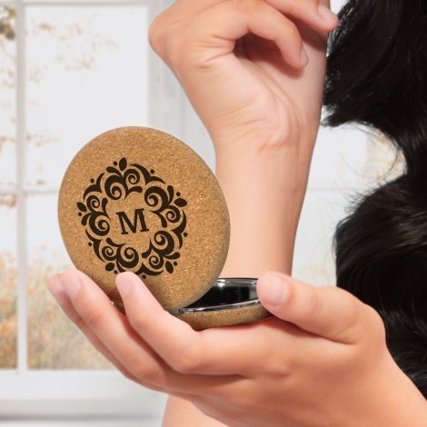 121407-5 Cork Compact Mirror