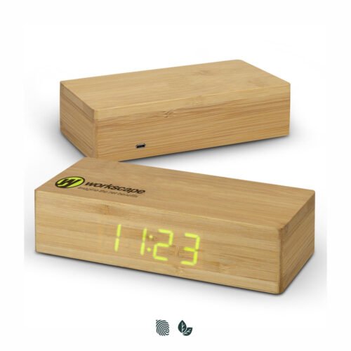 121419_1 Bamboo Wireless Charging Clock