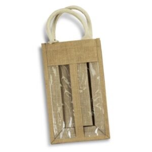 122950-1 Serena Jute Double Wine Carrier