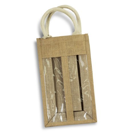 122950-1 Serena Jute Double Wine Carrier