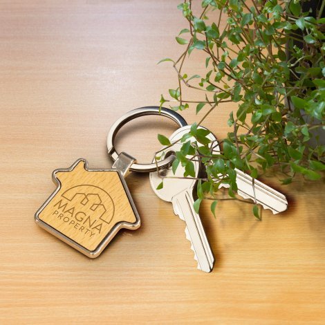 123015-7 Santo House Shaped Key Ring