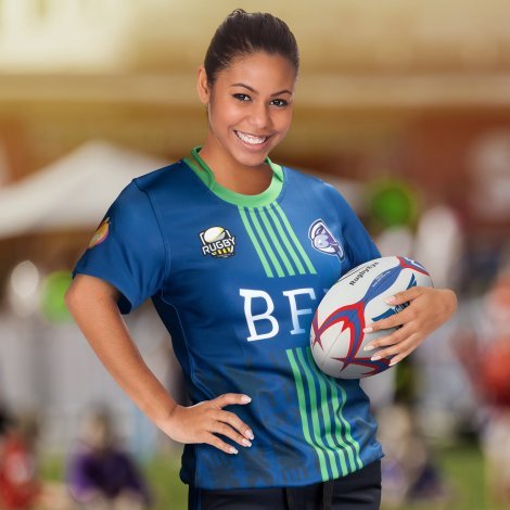 123353-3 Custom Womens Rugby T-Shirt