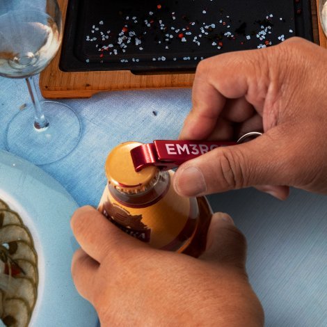 123584-8 Snappy Metal Bottle Opener Key Ring