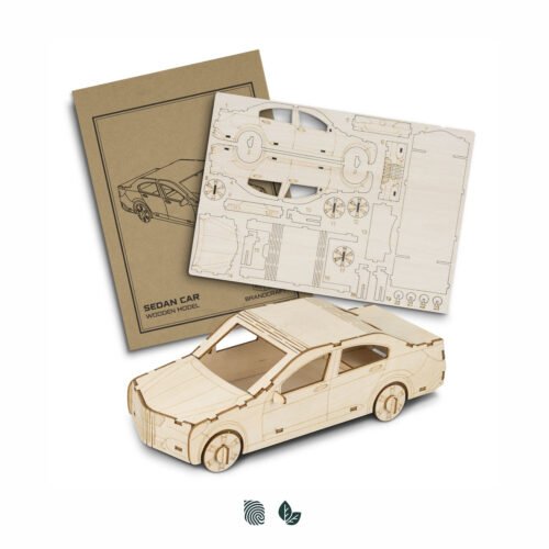 124030_1 BRANDCRAFT Sedan Car Wooden Model