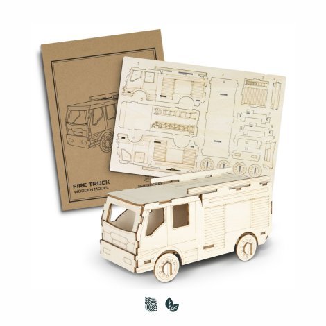 124034-0 BRANDCRAFT Fire Truck Wooden Model