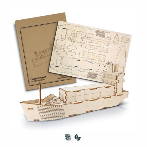 124038-0 BRANDCRAFT Cargo Ship Wooden Model