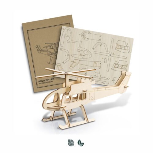 124040_1 BRANDCRAFT Helicopter Wooden Model