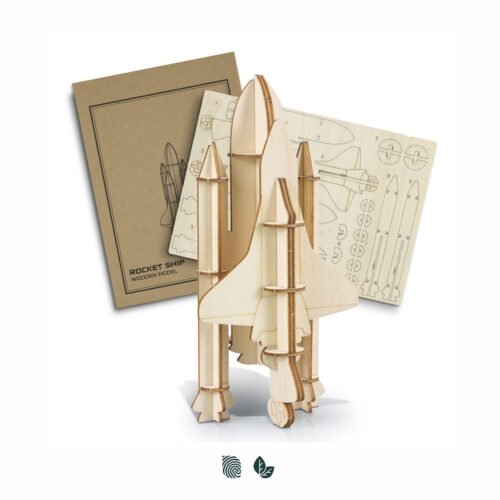 124051_1 BRANDCRAFT Rocket Ship Wooden Model