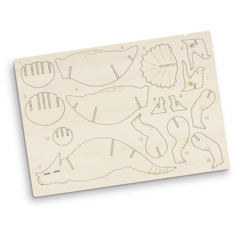 124056-3 BRANDCRAFT Triceratops Wooden Model