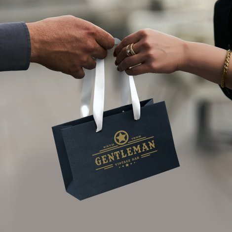 125056-13 Small Ribbon Handle Paper Bag