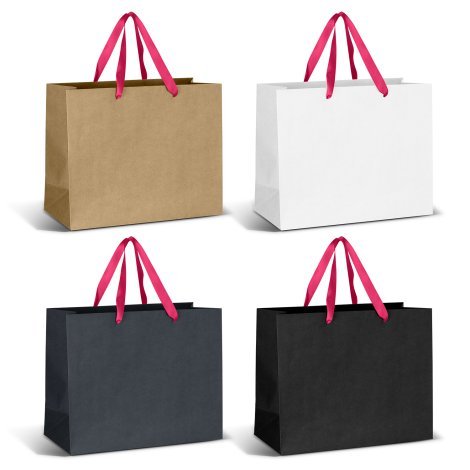 125058-4 Large Ribbon Handle Paper Bag
