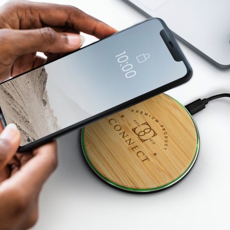 125555-6 Bamboo 15W Wireless Fast Charger