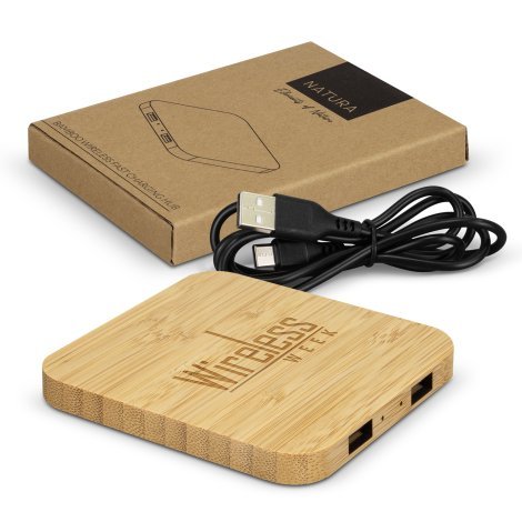 126409-1 NATURA Bamboo Wireless Fast Charging Hub