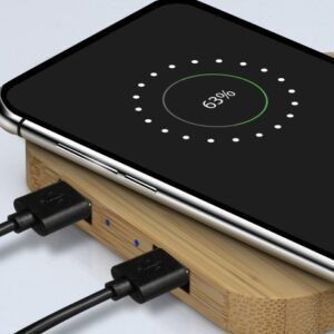 126409-6 NATURA Bamboo Wireless Fast Charging Hub
