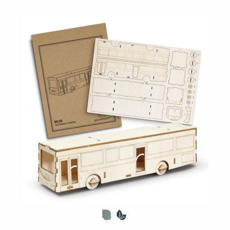 126726-0 BRANDCRAFT Bus Wooden Model