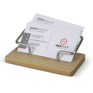 126738-3 Bamboo Business Card Stand