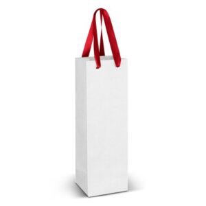 127175-1 Wine Ribbon Handle Paper Bag - Full Colour