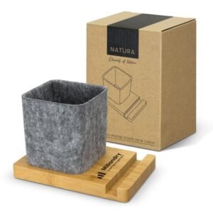 127793-1 NATURA Bamboo Phone Stand Desk Caddy