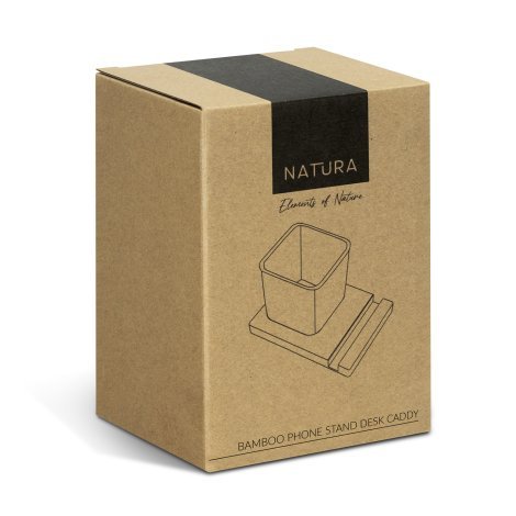 127793-5 NATURA Bamboo Phone Stand Desk Caddy