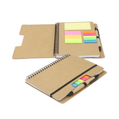 129579-0 Kraft Notebook with Notes and Flags