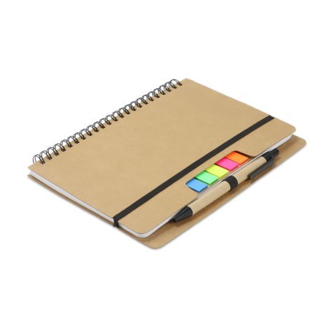 129579-2 Kraft Notebook with Notes and Flags