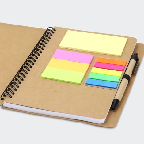 129579-3 Kraft Notebook with Notes and Flags