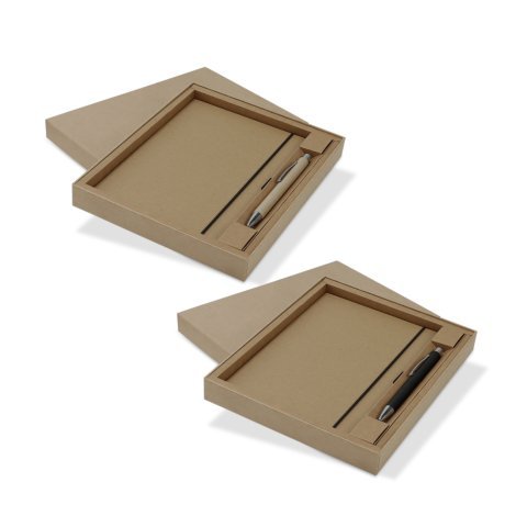 129676-0 Kraft Notebook and Pen Gift Set
